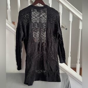 Torrid Womens Open Front Cardigan Size‎ 1 Black Long Sleeve Open Knit